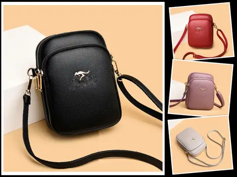 HANY SLING BAG - Tas Mini Selempang Wanita Hany Bahan Semikulit (Sintesis) Banyak Saku Banyak Warna