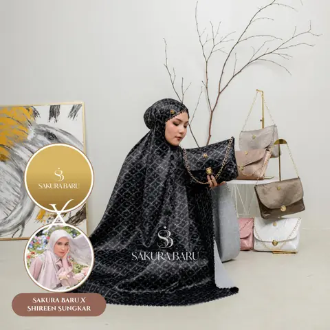Sakura Baru X Shireen Sungkar - Mukena Haneen Santorini Silk 3in1 Premium