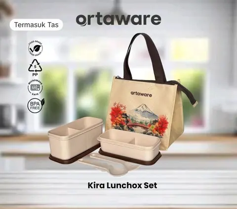 Lunchbox Set Ortaware Kira (Sudah termasuk tas) bundling 60 pcs