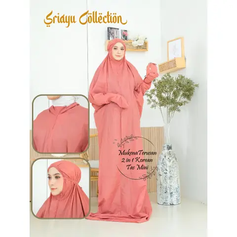 SRIAYU COLLECTION - Mukena 2 IN 1 Terusan Korean Tas Mini